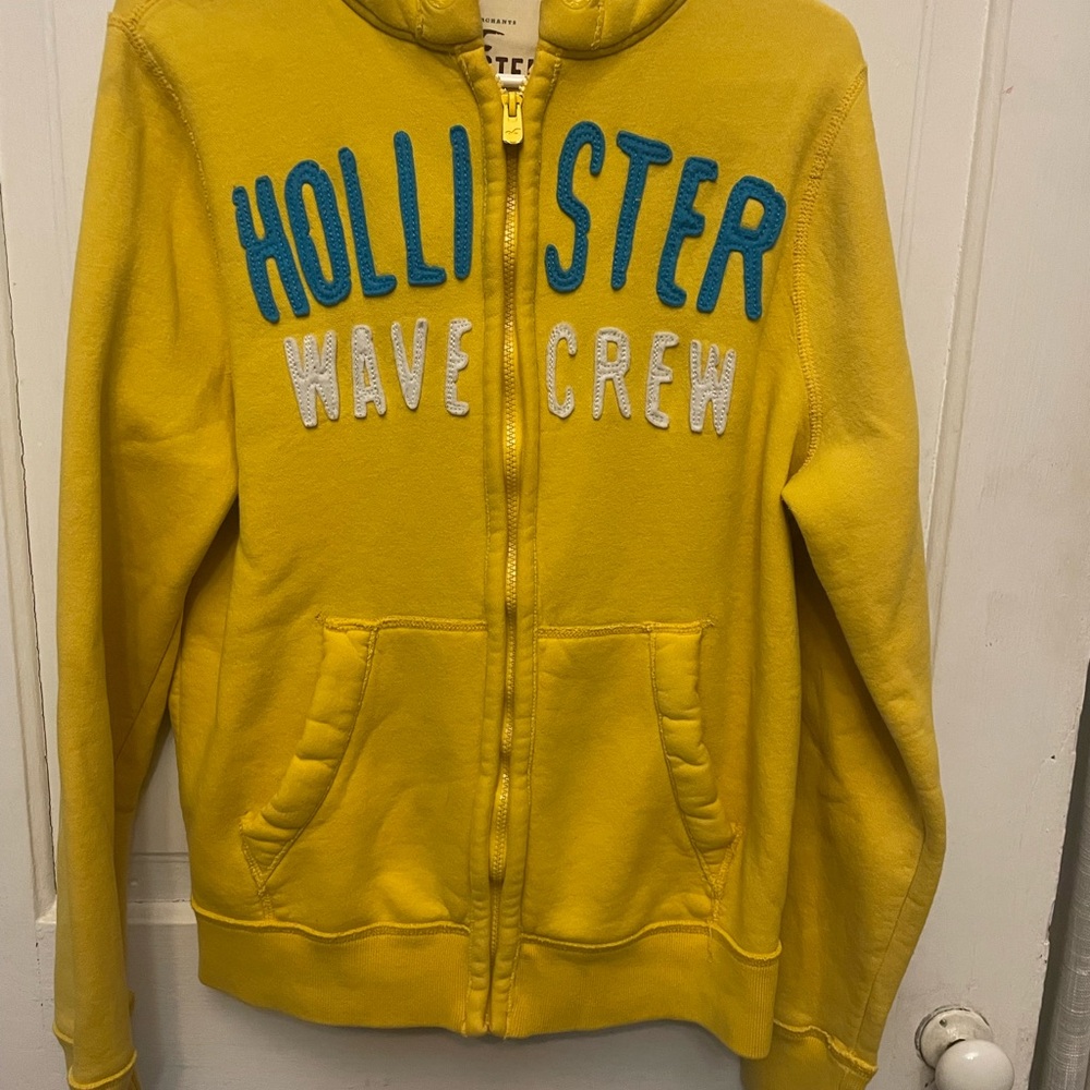 Hollister Mustard Hoodie with Teal Accents